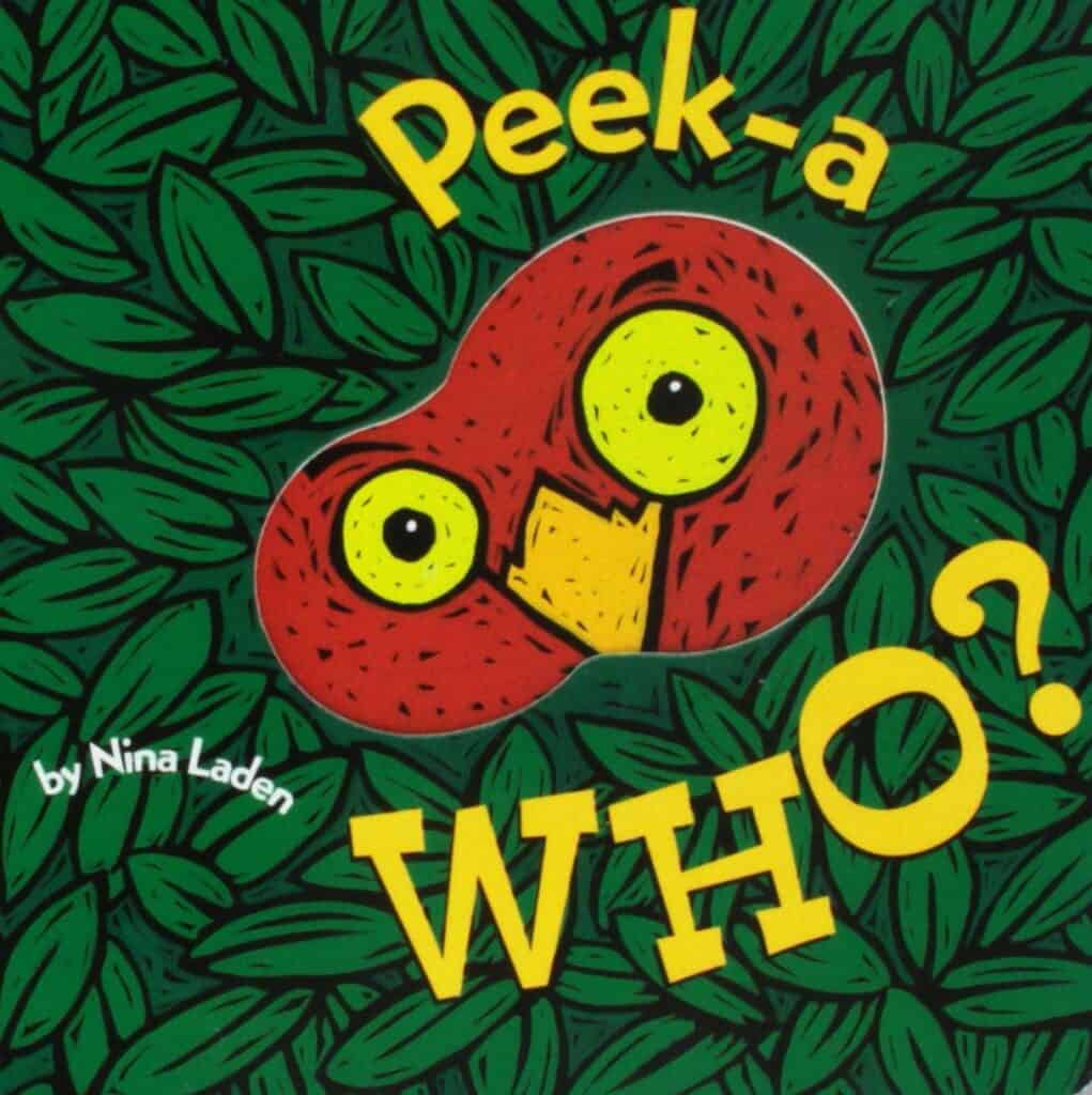 Photo of Peek-a-Who? by Nina Laden; one of the best books for 1 year olds