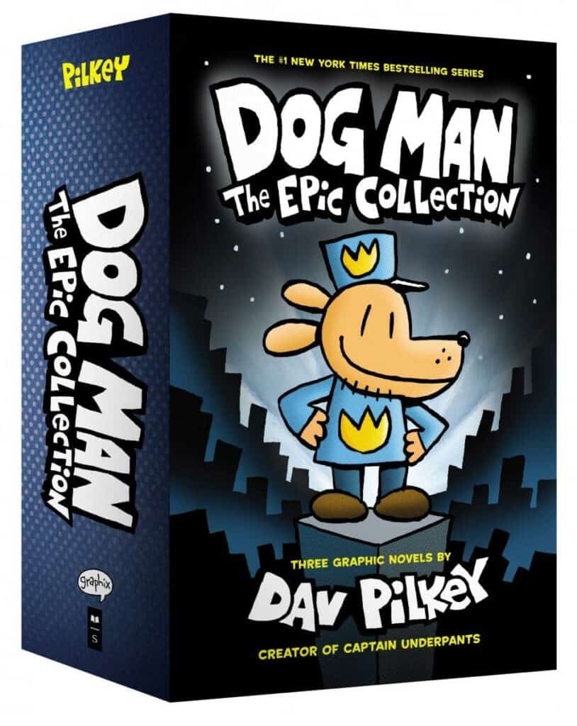 Photo of Dog Man, The Epic Collection #1-3 Box Set by Dav Pilkey'; one of the best books for 6 year old girl