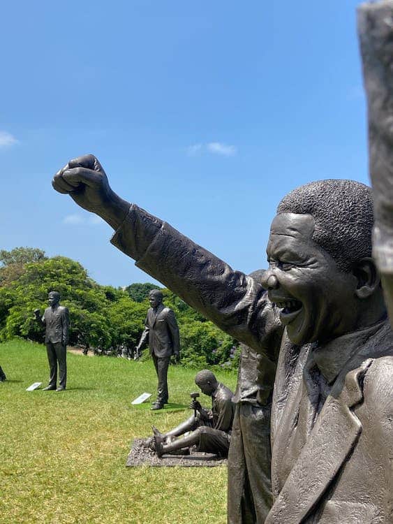 Photo of a statue of Nelson Mandela; one of the popular black baby boy names